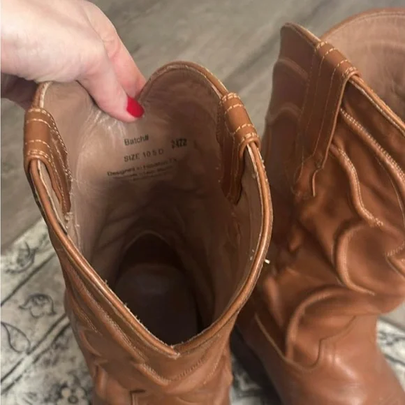 Men's Brown Leather Western Boots - Picture 3 of 5